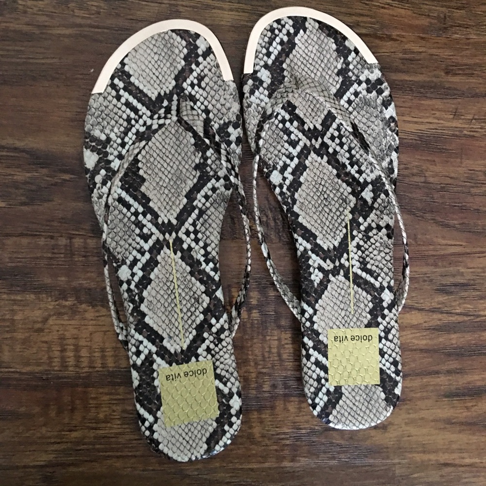 Dolce vita snake print flip flops